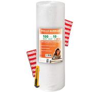OFITURIA Papel Burbujas Embalaje 100cm x 10m - Kit Embalaje Completo con Cutter + 12 Etiquetas FRÁGIL - kit completo para mudanza, embalaje, plástico de burbujas
