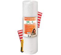 OFITURIA Papel Burbujas Embalaje 100cm x 5m - Kit Embalaje Completo con Cutter + 12 Etiquetas FRÁGIL - kit completo para mudanza, embalaje, plástico de burbujas