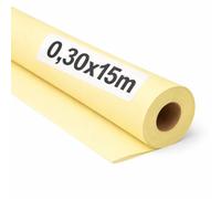 OFITURIA Papel Kraft Amarillo Pastel - Rollo 0,60x15m - 3 Rollos - Papel de Embalaje y Regalo - Manualidades y Patrones de Costura - Resistente y Fácil de Cortar