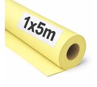 OFITURIA Papel Kraft Amarillo Pastel - Rollo 1x5m - 6 Rollos - Papel de Embalaje y Regalo - Manualidades y Patrones de Costura - Resistente y Fácil de Cortar