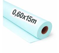 OFITURIA Papel Kraft Azul Pastel - Rollo 0,60x15m - 1 Rollo - Papel de Embalaje y Regalo - Manualidades y Patrones de Costura - Resistente y Fácil de Cortar