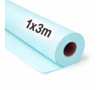 OFITURIA Papel Kraft Azul Pastel - Rollo 1x3m - 1 Rollo - Papel de Embalaje y Regalo - Manualidades y Patrones de Costura - Resistente y Fácil de Cortar