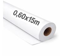 OFITURIA Papel Kraft Blanco - Rollo 0,60x15m - 1 Rollo - Papel de Embalaje y Regalo - Manualidades y Patrones de Costura - Resistente y Fácil de Cortar