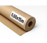OFITURIA Papel Kraft Marrón Natural 70 g/m² - Rollo 0,60×15 m - Pack de 6 Rollos - Para Embalaje, Manualidades y Decoración - Resistente y Fácil de Cortar - Compatible con Pinturas y Crayones