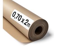 OFITURIA Papel Kraft Marrón Natural 70 g/m² - Rollo 0,70×2 m - Pack de 6 Rollos - Para Embalaje, Manualidades y Decoración - Resistente y Fácil de Cortar - Compatible con Pinturas y Crayones