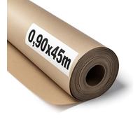 OFITURIA Papel Kraft Marrón Natural 70 g/m² - Rollo 0,90×45 m - Pack de 3 Rollos - Para Embalaje, Manualidades y Decoración - Resistente y Fácil de Cortar - Compatible con Pinturas y Crayones
