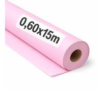 OFITURIA Papel Kraft Rosa Pastel - Rollo 0,60x15m - 1 Rollo - Papel de Embalaje y Regalo - Manualidades y Patrones de Costura - Resistente y Fácil de Cortar