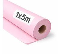 OFITURIA Papel Kraft Rosa Pastel - Rollo 1x5m - 1 Rollo - Papel de Embalaje y Regalo - Manualidades y Patrones de Costura - Resistente y Fácil de Cortar
