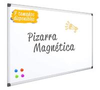 OFITURIA Pizarra Magnética Lacada Con Marco De Aluminio Resistente Fácil De Borrar En Seco, Blanco, (1500X1000 MM)