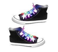 OFKPO 1 Par Cordones de Zapatos LED Multicolor Impermeables con 3 Modos luz Flash para Fiestas Running Deportes ect