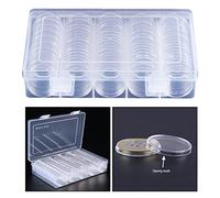 OFKPO 100pcs Cápsulas De Monedas Claras Contenedores Cajas Titulares, Caja de Almacenamiento Caja de Monedas Caja de Monedas de PlásticoDe 30mm