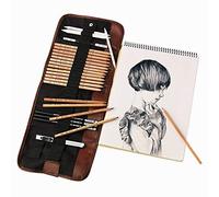 OFKPO 18 Piezas Conjunto de Arte, Lápices para Dibujo Artístico, Kit Completo con Bosquejo Carboncillo y Grafito para Niños y Adultos