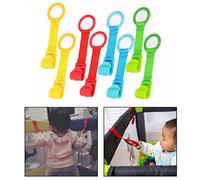 OFKPO 8 Piezas Anillas para Cunas y Parques, Multicolor,con Tira de Textile, Parquecitos De Los Niños para Ayudar Los Bebes Levantarse