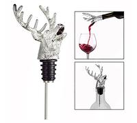 OFKPO Aireador de Vino, Decantador de Vino, Acero Inoxidable, Ciervo Cabeza, Vertedor Rápido Profesional de Vino, Oxidante de Vino Tinto, Accesorios Bar, Tapón, Regalo Navidad Mujer Hombre