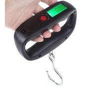 OFKPO Digital Balanza Báscula de Equipaje, LCD Portátil Escala de Equipaje, Báscula Pesca Digital Balanza Colgante, Bascula para Maletas de Viaje, Capacidad 50kg/10g, Pequeño y Conveniente, Negro