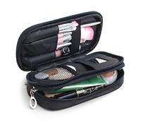OFKPO Estuche para Maquillaje para Mujer, Organizador de Viaje con 2 Compartimentos, Funda de Viaje para Cosméticos Joyería/Labial/Cepillo de Sombra (Negro)