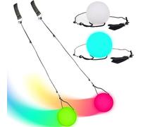 OFKPO LED Glow POI, Pequeña Bola de Lámpara LED, Glow Thrown Bolas Multicolor Pelota para Profesional Danza del Vientre Plano Mano Destello Props, Incluye Pilas