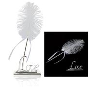 OFKPO - Pluma de firma con soporte de amor para decoración de boda y decoración para recepción