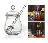 OFKPO Tarro para Miel Vaso Contenedor de Miel con Dosificador, Claro, 9 Onzas