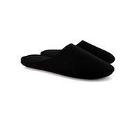 ofoot Pantuflas de casa de algodón con espuma viscoelástica para mujer, cómodas, lavables, con suela de goma antideslizante (negro, talla 9-10 de EE. UU.), Negro -, 9-10