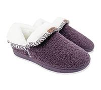 ofoot Zapatillas Estar Casa Mujer Invierno Cálidas y Acogedoras, Pantuflas Forro Felpa Suave Grueso Suela Goma Dura Interiore/Exteriore(42/43 EU,Púrpura)