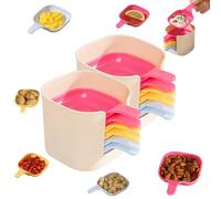 Oforest Dipping Sauce Plate and Holder Set, 6 PCS Dipping Sauce Plate, Small Plastic Dipping Dish with Handle, Mini Plastic Dipping Dish for Condiments, Snacks, Fruits (2PC*Color)