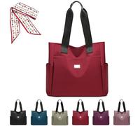 Oforest Gloryboom Bag, Large Capacity Water Repellent Multi Pocket Nylon Shoulder Bag, Casual And Versatile (Red)