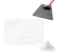 Oforest Matmend Bath Mat, Diatomaceous Earth Quick Drying Non-Slip Shower Mats, Water Absorbing Rug Outside Shower, Quick-Drying and Non-Slip, Moisture Is Absorbed in Seconds (White - A)