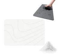 Oforest Matmend Bath Mat, Diatomaceous Earth Quick Drying Non-Slip Shower Mats, Water Absorbing Rug Outside Shower, Quick-Drying and Non-Slip, Moisture Is Absorbed in Seconds (White - C)