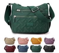 Oforest Separately Classic Luxury Crossbody Bag, Women’s Multi Pocket Large Capacity Nylon Shoulder Messenger Bags (Green)