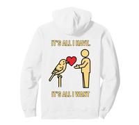 Ofrenda de Aves Corazón Diseño Gráfico Sudadera con Capucha