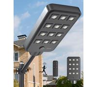 Ofuray Of-12600W Farolas Solares Exteriores con Sensor de Movimiento, 120 Leds, 6500K, IP67 Impermeable Focos Led Exterior Solare, Farola Potente Para Jardin, Patio, Garajes