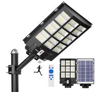 Ofuray Of-3600W Farolas Solares Exterior, Luz Solar Exterior con Sensor de Movimiento, 6500K Potente Foco Led Solares, IP67 Impermeable Lámpara Seguridad Para Jardin, Patio, Garajes