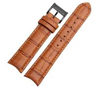 OFWAX Banda de reloj de cuero genuina para la pulsera Ciudadana Seiko Curva Curve Fin de cuero negro Corias de color marrón azul(Light brown black)