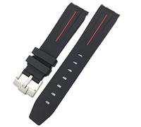 OFWAX Para Rolex Submariner Hulk GMT Milgauss Yacht Master Deepsea Rubber Watch Band de 19mm 20mm 21mm 22mm Correa de silicona(Black red,19mm Golden buckle)