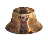 OFYGJFB Gorro de invierno para mujeres y hombres, diseño personalizado único, cálido y elegante, el viento sopla en las hojas, The Little Dog Standing On The Grass Under The Sunset, M-L