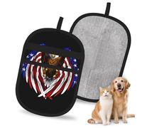 OFYGJFB Guantes removedores de pelo de mascotas reutilizables con la bandera de Estados Unidos, guantes electrostáticos extra duraderos para múltiples perros y gatos, muebles, alfombras, depilación de