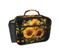 OFYGJFB Lonchera aislada para hombres y mujeres, diseño de girasol Trio Bloom con diseño de impresión completa, reutilizable, lonchera de gran capacidad a prueba de fugas para el trabajo, oficina
