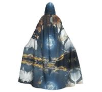 OFYGJFB Poncho con capucha negro personalizado, perfecto para Halloween, cosplay y fiestas temáticas, capa medieval unisex con capucha MagicTreePortal