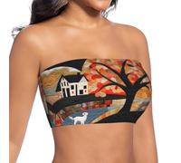 OFYGJFB Top corto sin tirantes para mujer con estampado bandeau hermosa singularidad, Top de tubo para mujer 9, L