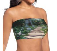 OFYGJFB Top corto sin tirantes para mujer con estampado bandeau hermosa singularidad, Top de tubo para mujer 2, L