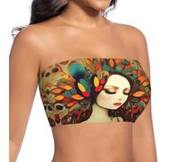 OFYGJFB Top corto sin tirantes para mujer, estampado bandeau, hermosa singularidad, Top 10 para mujer, M
