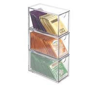OGANAZI 3 unidades pequeñas bolsas de té organizadoras de acrílico con cajones transparentes apilables cajas de cajones para cápsulas de café, artículos de papelería, cosméticos, joyas para escritorio