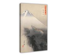 Ogata Gekko 1897 - Póster artístico en lienzo con diseño de dragón que se eleva a los cielos de Ogata Gekko 1897 y marco moderno para decoración de dormitorio familiar de 30 x 45 cm