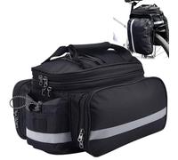 Ogetok Bolsa para Portabicicletas Portaequipajes Trasera para Maletero, Bolsa de Hombro Grande para Sillín de Bicicleta con Cubierta para Lluvia para Bicicleta Eléctrica MTB, Negro