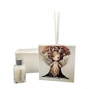 OGGETTANDO Ambientador con forma de árbol de la vida y ángel personalizable con caja. Ideal para nacimientos, bodas, bautizos, comuniones, graduaciones, confirmaciones, 18, 25 y 50 años, aniversarios