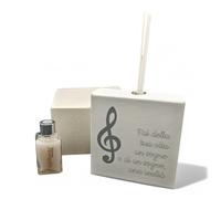 OGGETTANDO Ambientador de piel sintética con diseño de música en caja. Ideal para regalar en nacimientos, bodas, bautizos, comuniones, graduaciones, confirmaciones, para 18, 25 y 50 años,