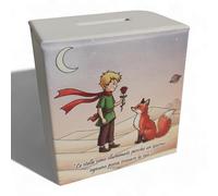 oggettando, Hucha de ecopiel blanca con pequeño príncipe para bomboneras de bautizo, comunión, confirmación, aniversario y regalos útiles, originales y económicos (Picc. Príncipe Bufanda SF col.)