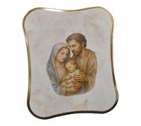 oggettando, Icono Sagrada Familia Maternidad Modernas Bomboniere Boda, Bautismo, Comunión, Confirmación, Graduación, Aniversarios 25° 50° (Sacra Fam. 2 Oro, 17,5 x 22)