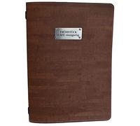 oggettando Juego de 12 unidades Menú Personalizable A4 Restaurante Pub Self Service Bar Cervecería Moderna. Piel sintética de calidad (Efecto Corcho Marrón)